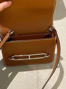 适用改造康康Constace Slim单肩斜挎包带头层牛皮猪鼻子真皮肩带