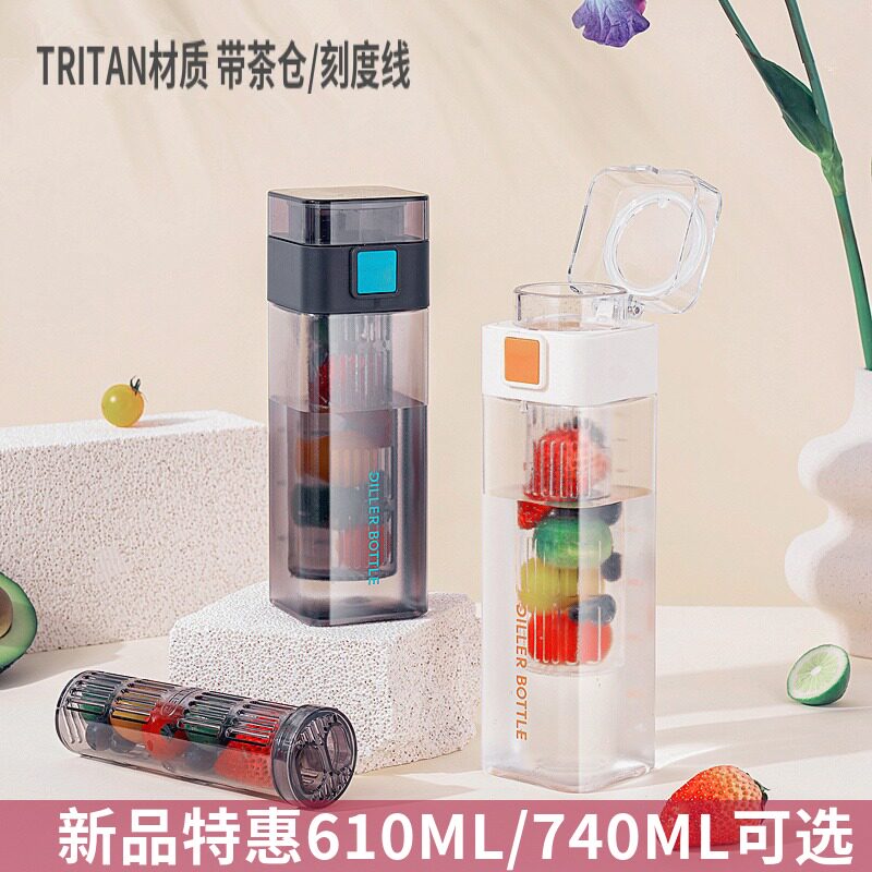 方形杯个性tritan塑料大众茶隔