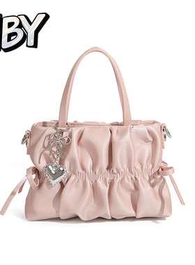 国潮原创可爱少女粉色爱心蝴蝶芭蕾风手提包25新款夏季百搭出门包