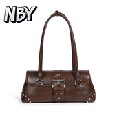 NBY原创小众潮牌复古个性 废土机能腋下包25新款 铆钉重工中古小包