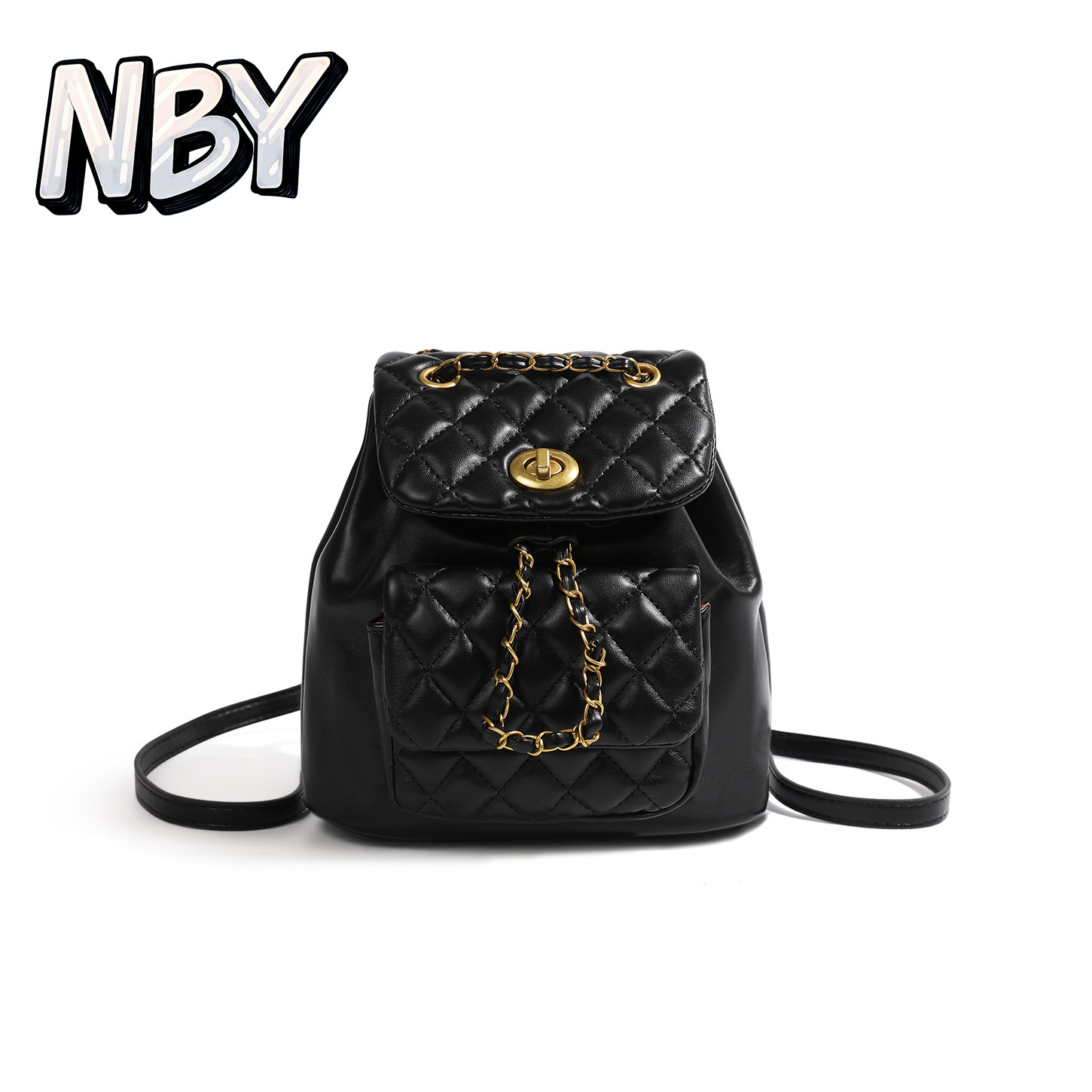 气质高级感菱格小香链条背包2026新款出游通勤水桶手提双肩小包