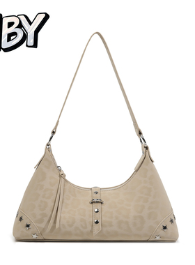 NBY原创国潮小众美拉德Y2K腋下包早春女中古铆钉辣妹单肩斜挎小包