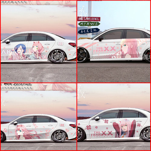 国家队达令02痛车车贴二次元动漫卡通个性定订制汽车身装饰贴纸