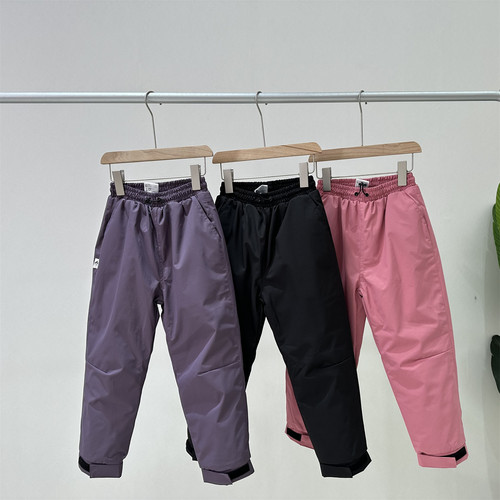 新国标90%白鸭绒秋冬（儿童羽绒裤）加厚中腰皮筋防水工装休闲裤