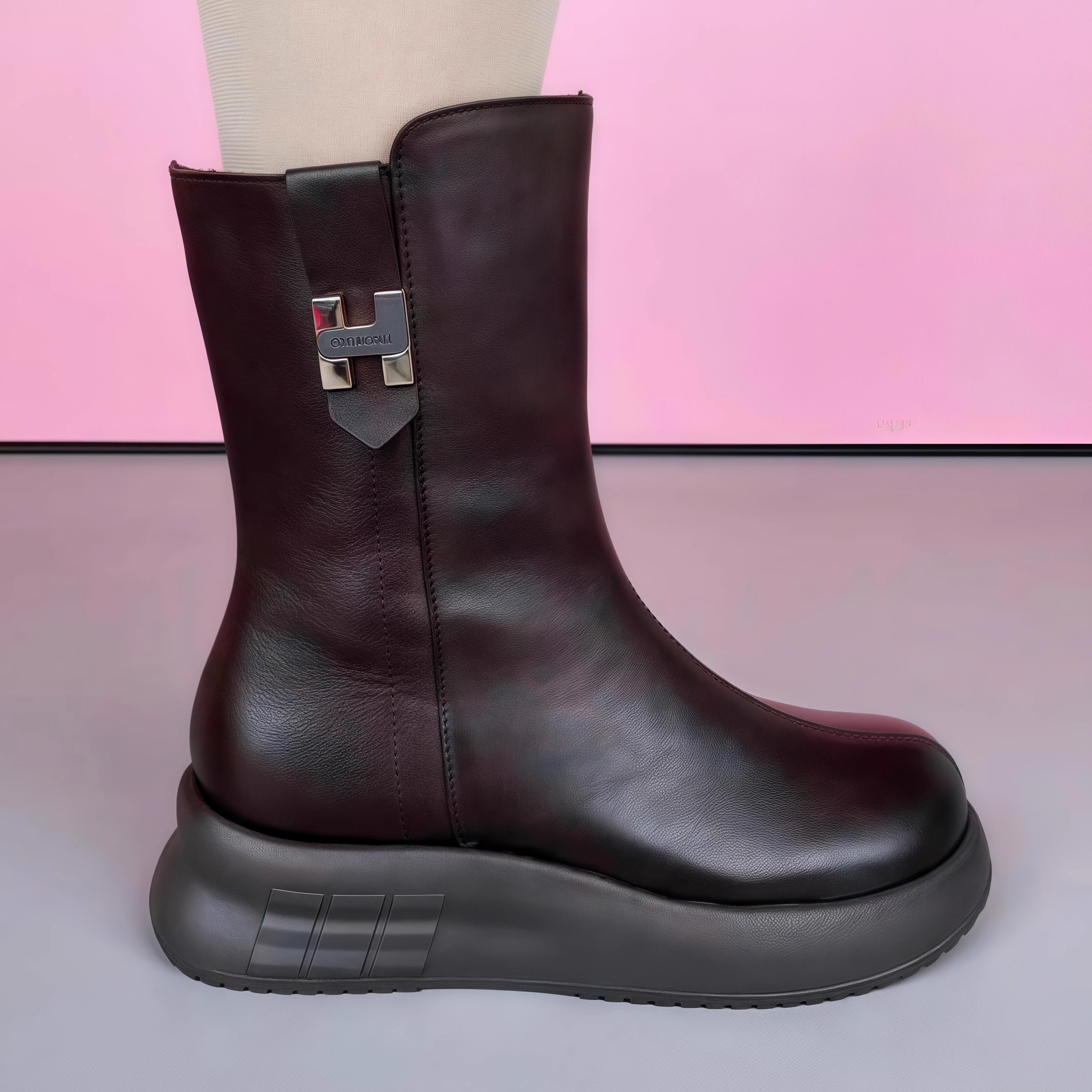 纯牛皮马丁靴女2025冬季新款