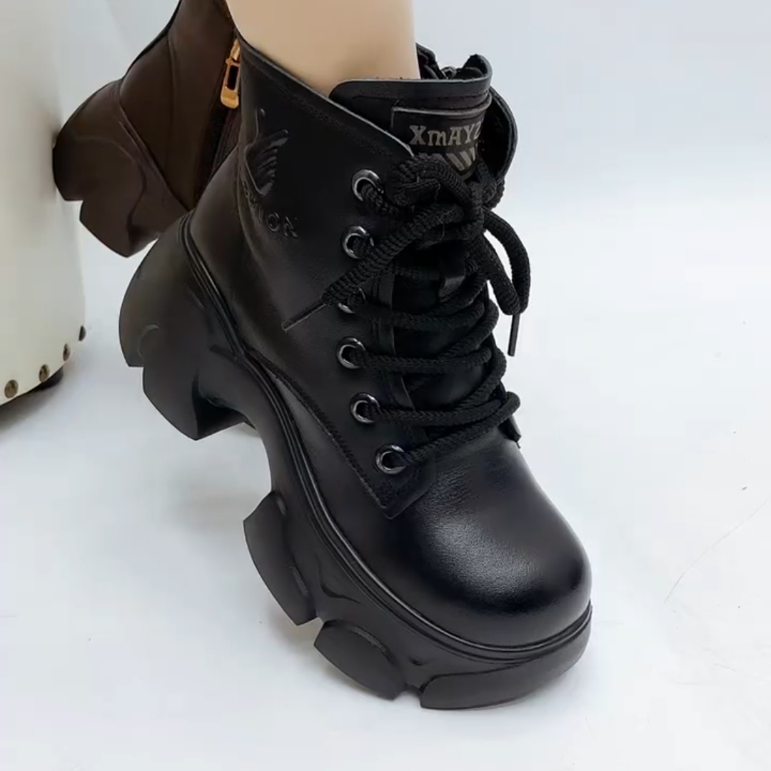 马丁靴羊毛橡胶发泡短靴真皮