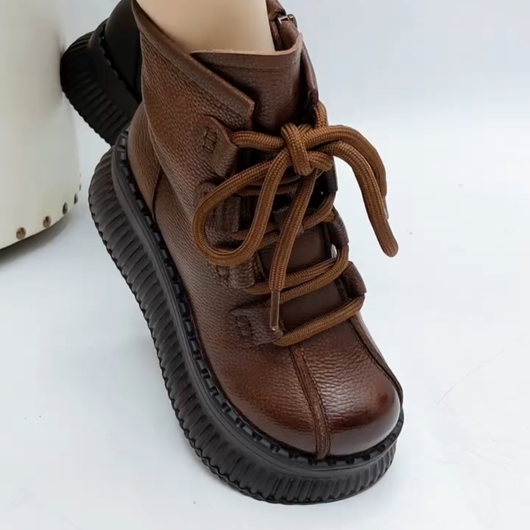 马丁靴人造短毛绒橡胶发泡短靴