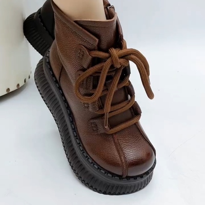 马丁靴人造短毛绒橡胶发泡短靴