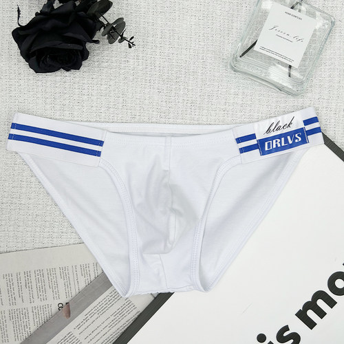 ORLVS男三角内裤纯棉海蓝条纹