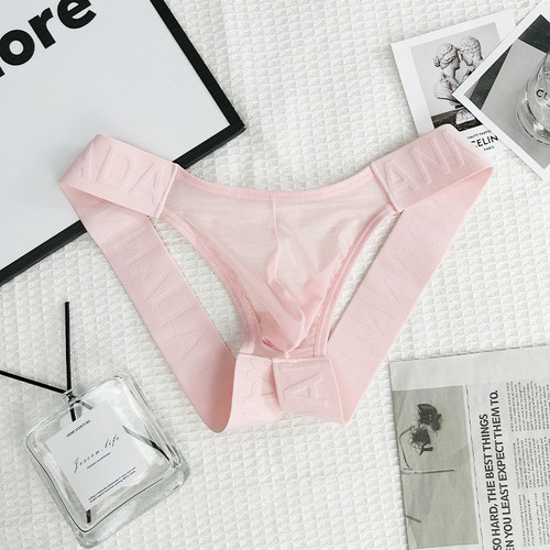 ADANNU男丁字裤无腰带透明超薄