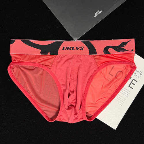 ORLVS男三角内裤莫代尔拼接网纱