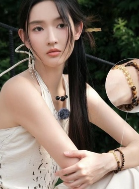 正品天然黄塔晶手链女款招财转运黄水晶手串送女友闺蜜生日礼物