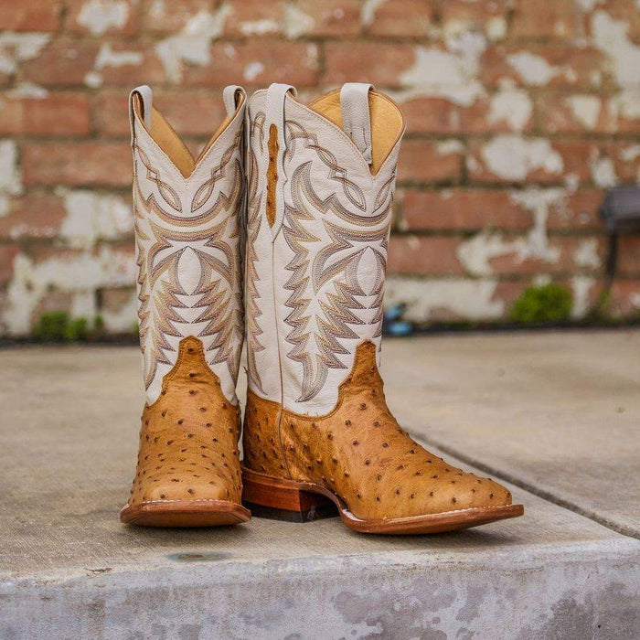 JUSTIN鸵鸟皮美国产西部牛仔靴男