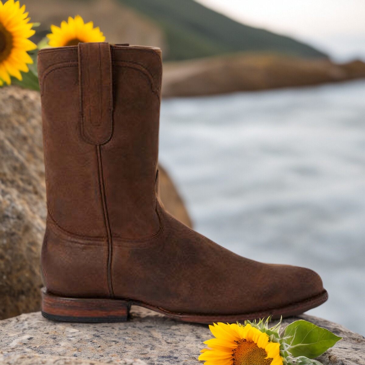 美国STETSON防水牛皮真皮牛仔靴