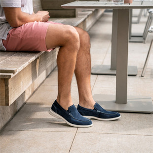 Florsheim富乐绅牛皮软底弹力套脚一脚蹬驾车鞋休闲皮鞋牛津鞋男