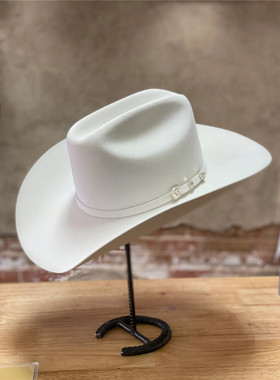 Stetson海狸毛10X毡帽美国产白色西部牛仔帽复古草原大檐帽骑马帽