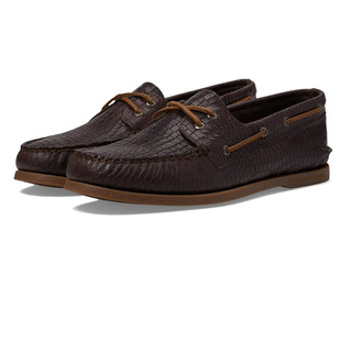 美国SPERRY鳄鱼纹牛皮里外真皮吸汗透气经典款帆船鞋休闲皮鞋男鞋