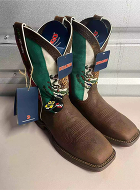 美国正品DURANGO牛皮墨西哥刺绣软底复古西部牛仔靴男钢头骑马靴