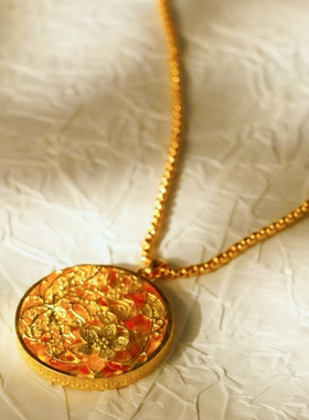 复古中国风吉祥八宝盘花朵女款项链ZD0793