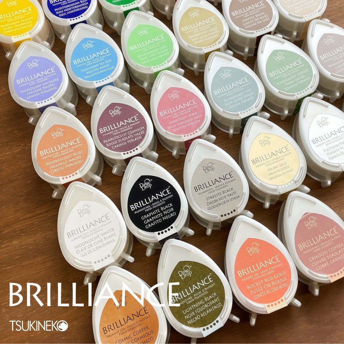 Tsukineko月猫BD水滴珠光印台橡皮章印泥手帐印泥纸艺手工用印台