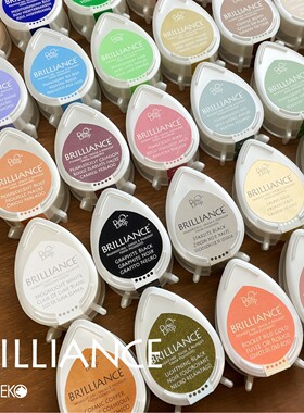 Tsukineko月猫BD水滴珠光印台橡皮章印泥手帐印泥纸艺手工用印台