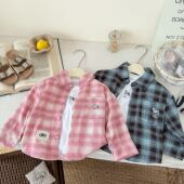 男童洋气格子开衫 儿童长袖 新款 春季 衬衣男孩学院风休闲上衣 衬衫