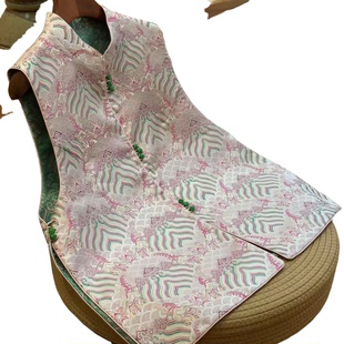 非遗宋锦（海纳百川）那双面双穿新中式国风提花马甲女