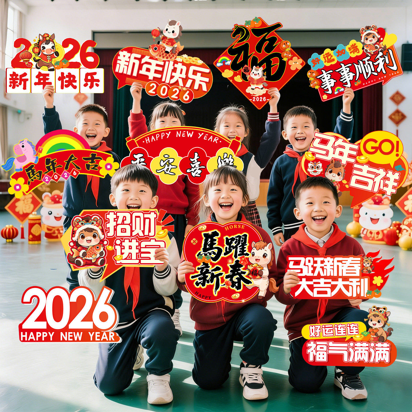 手举牌团建公司kt板新年装饰仪式活动氛围道具场景2026拍照感年会,节庆用品/礼品,节日装扮用品,淘宝优惠券,粉丝福利购,淘宝优惠卷
