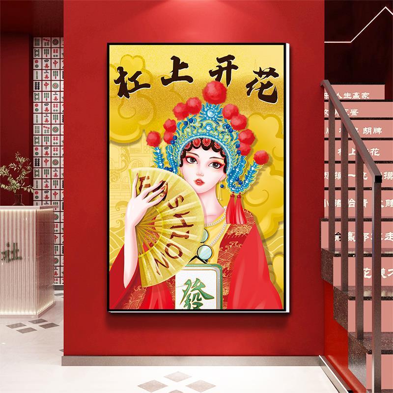 风墙贴画国潮标语布置壁纸房休闲