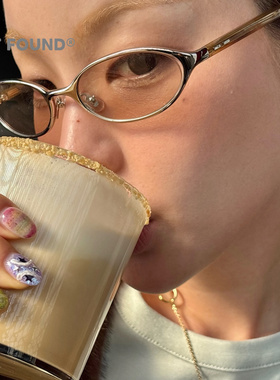 简约椭圆框磨砂金属可配近视太阳
