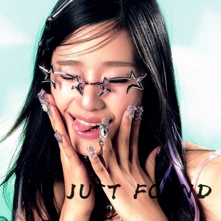 柳智敏同款星星眼镜Y2K可折叠时髦二次元科技感网红潮酷痞帅装饰