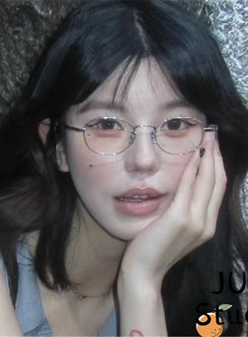 男女y2k复古椭圆框眼镜金丝