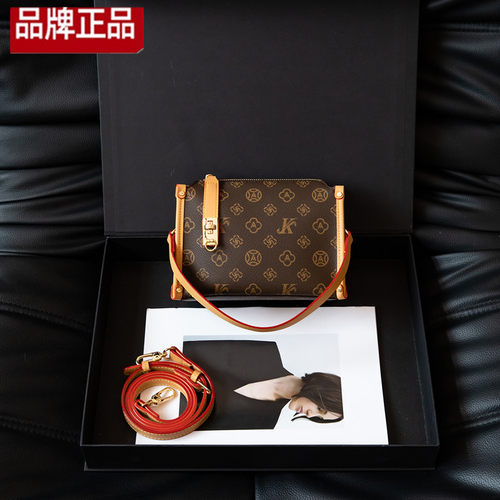 莫妮卡奇奇复古老花波士顿包女包