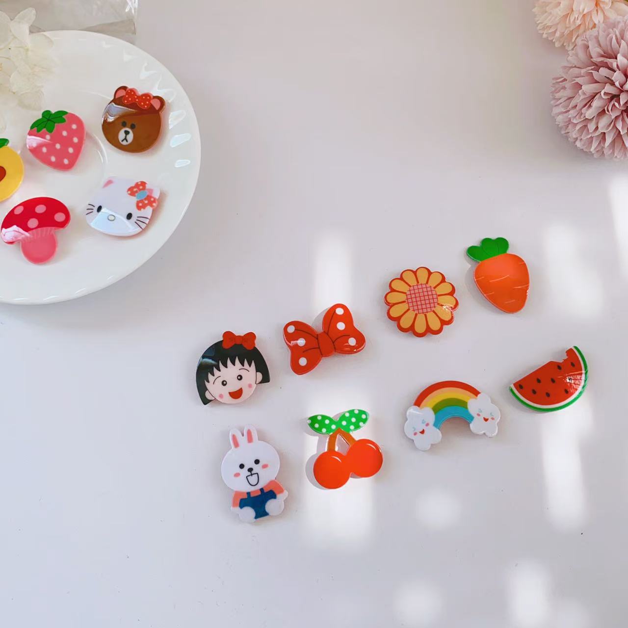 韩版宝宝卡通魔术贴 婴儿不伤发碎发贴刘海贴儿童头饰女童粘发贴