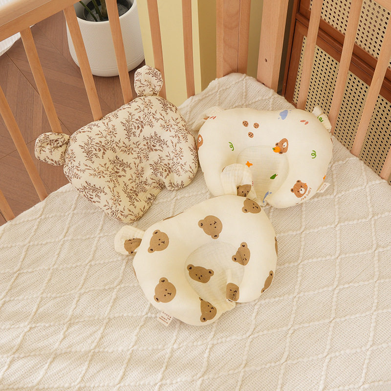 全棉绉布婴儿防偏头定型枕宝宝头型矫正枕头四季新生儿纱布安抚枕,床上用品,U型枕/便携枕,淘宝优惠券,粉丝福利购,淘宝优惠卷