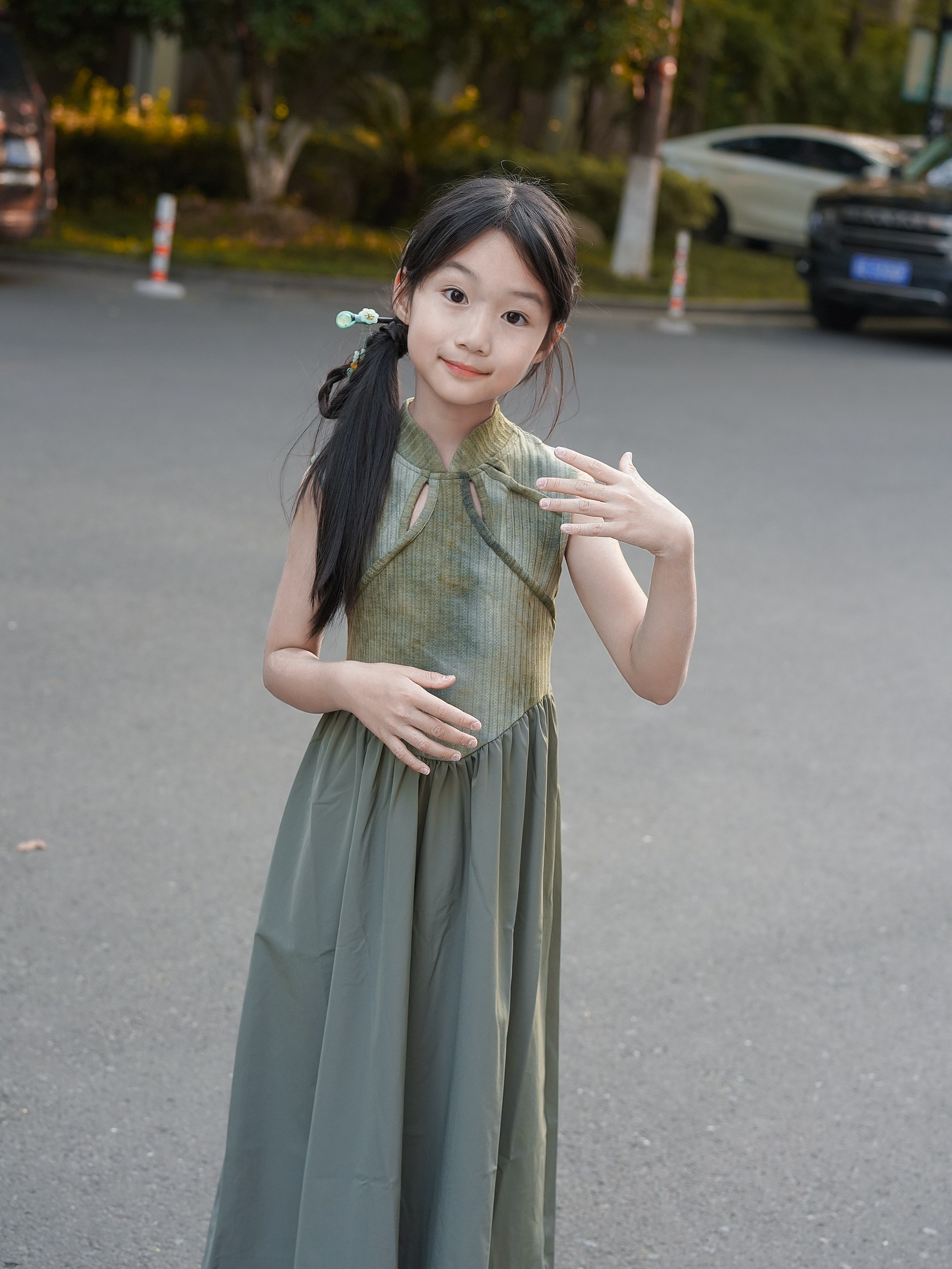 吉小可童装2025夏季新款女童新中式连衣裙儿童国风旗袍裙背心裙