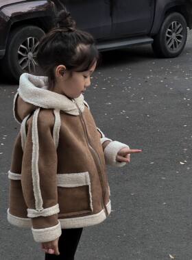 冬装吉小可韩版女童毛外套