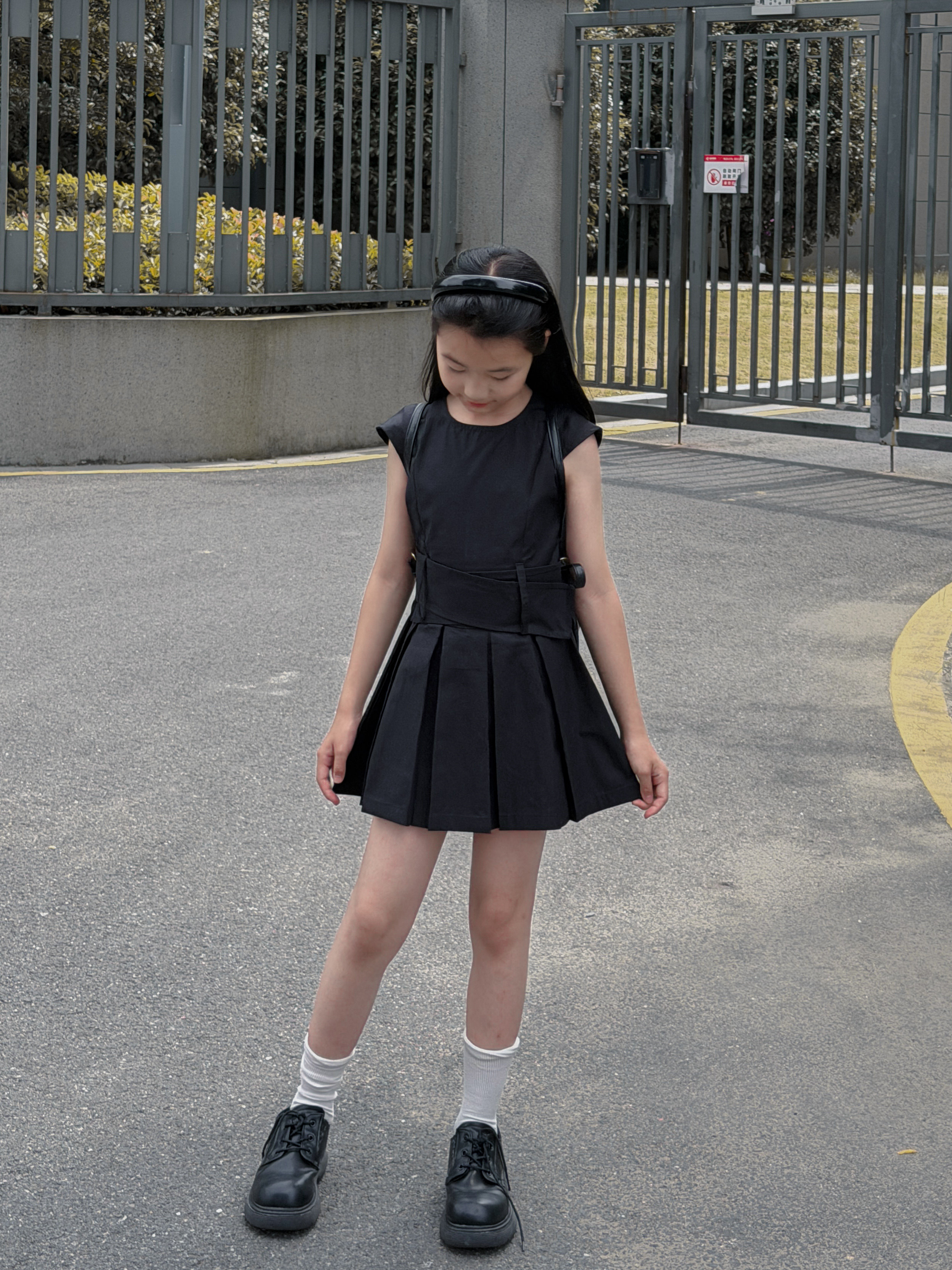 吉小可2026夏季新款女童韩版休闲裙子女学院风显瘦工装背心裙