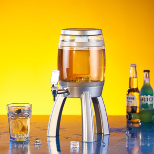 充电发光塑料橡木桶酒炮 酒吧扎啤桶可乐桶网红扎啤炮果汁酒塔3升