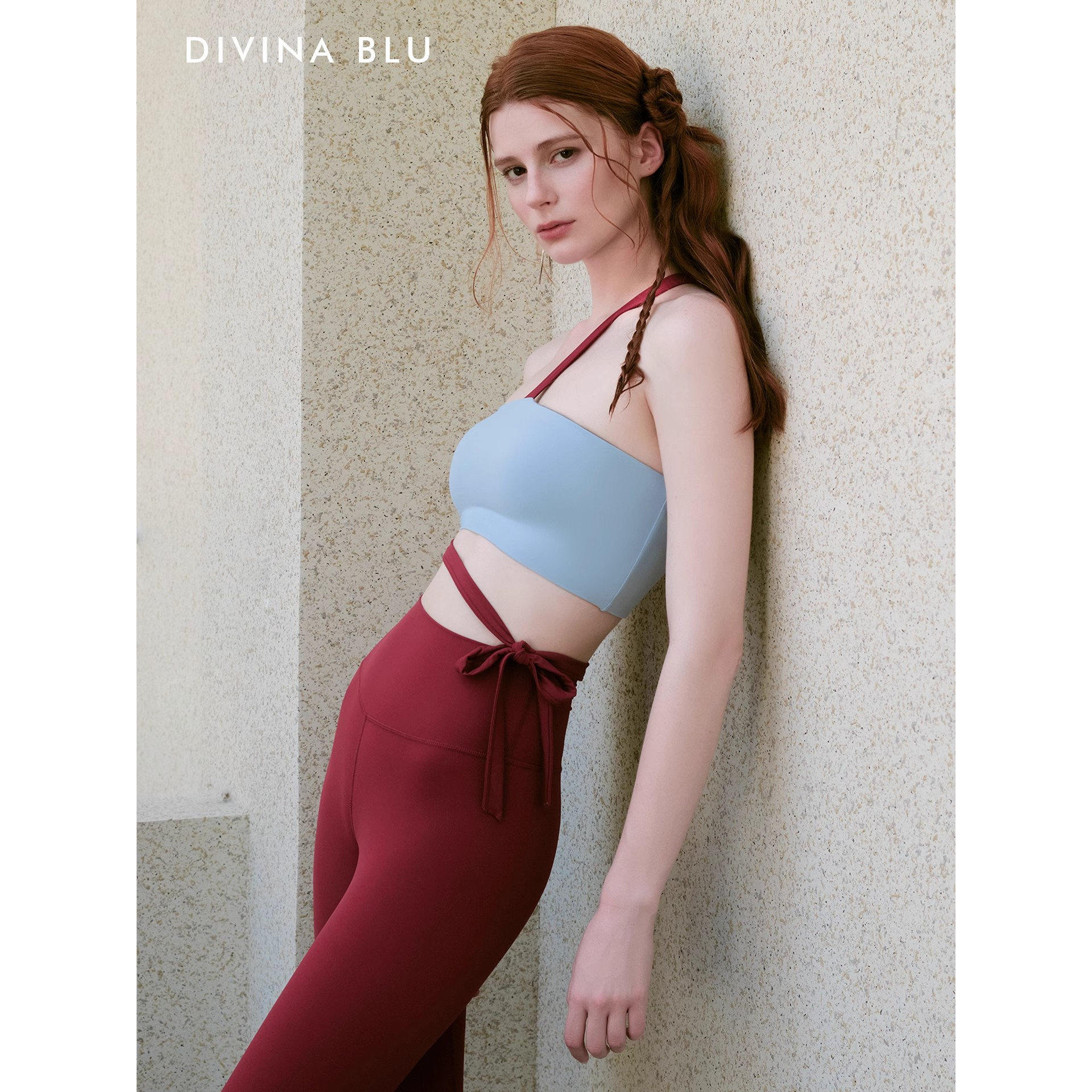 DIVINA BLU迪唯纳25年丹麦系列单肩绑带裸感瑜伽内衣运动健身文胸