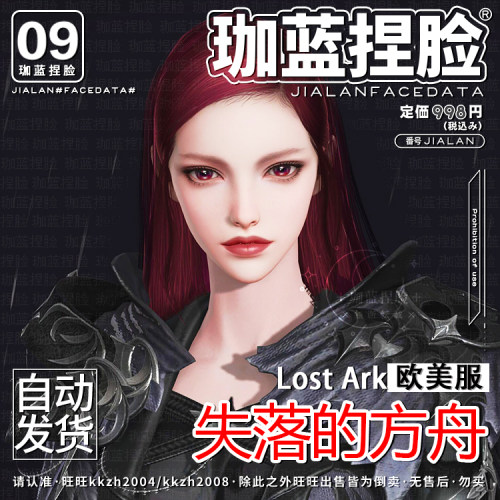 【珈蓝原创】失落的方舟捏脸 女刺客 刀锋半魔人 欧美服专用 鑫泥