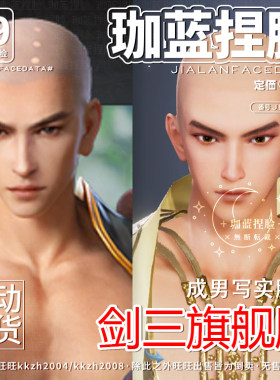 【珈蓝】剑三捏脸 剑网3成男写实脸型数据 无界手游三端通用 无极