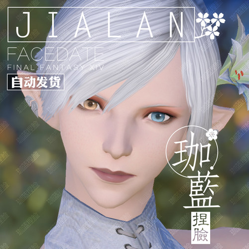 【珈蓝】最终幻想14 ff14捏脸数据脸型 精灵族女精腿精 异瞳 蔷薇