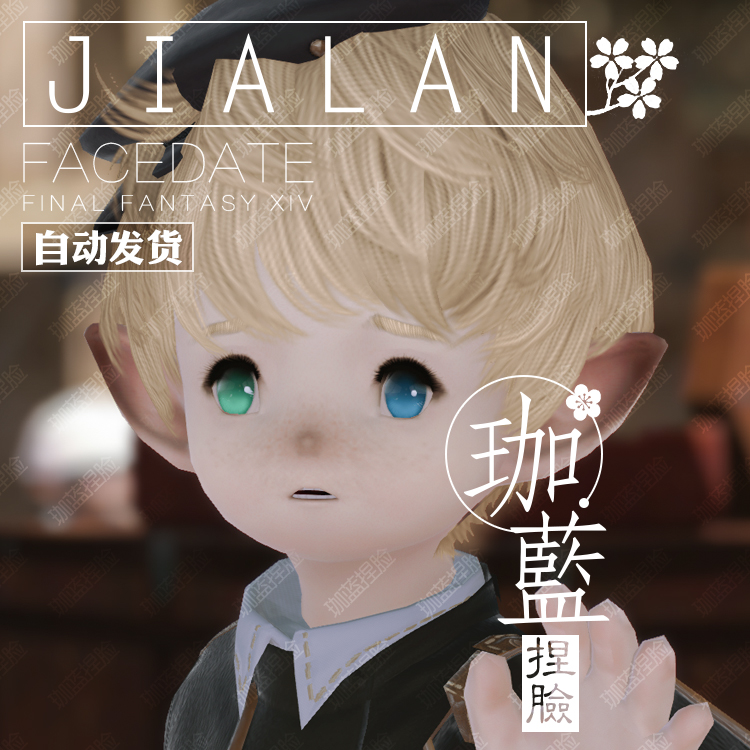【珈蓝】最终幻想14 ff14捏脸数据脸型 拉拉菲尔族 异瞳公肥 幽油