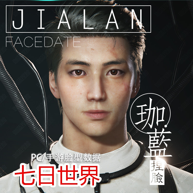 【珈蓝】七日世界捏脸 成男脸型数据 手游PC端通用 国际服 战将图片
