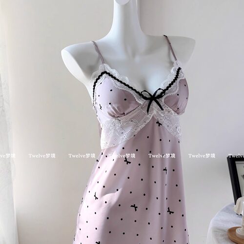 miu系少女~纯欲风冰丝睡裙夏季女
