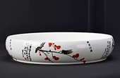 陶瓷巨型烟灰缸30cm 茶桌多功能垃圾茶渣废水缸碗莲盆 家用新中式