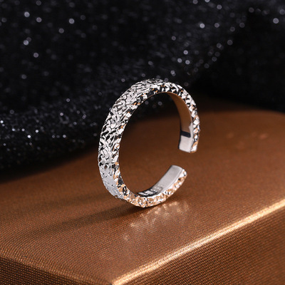 【千瑜】999纯银碎冰冰戒指