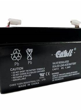 CASIL蓄电池CA613 6V1.3AH电子秤考勤指纹机打卡机电瓶