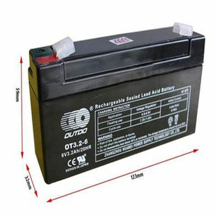 20HR免维护可充电铅酸电池 6V3.2AH OUTDO蓄电池OT3.2